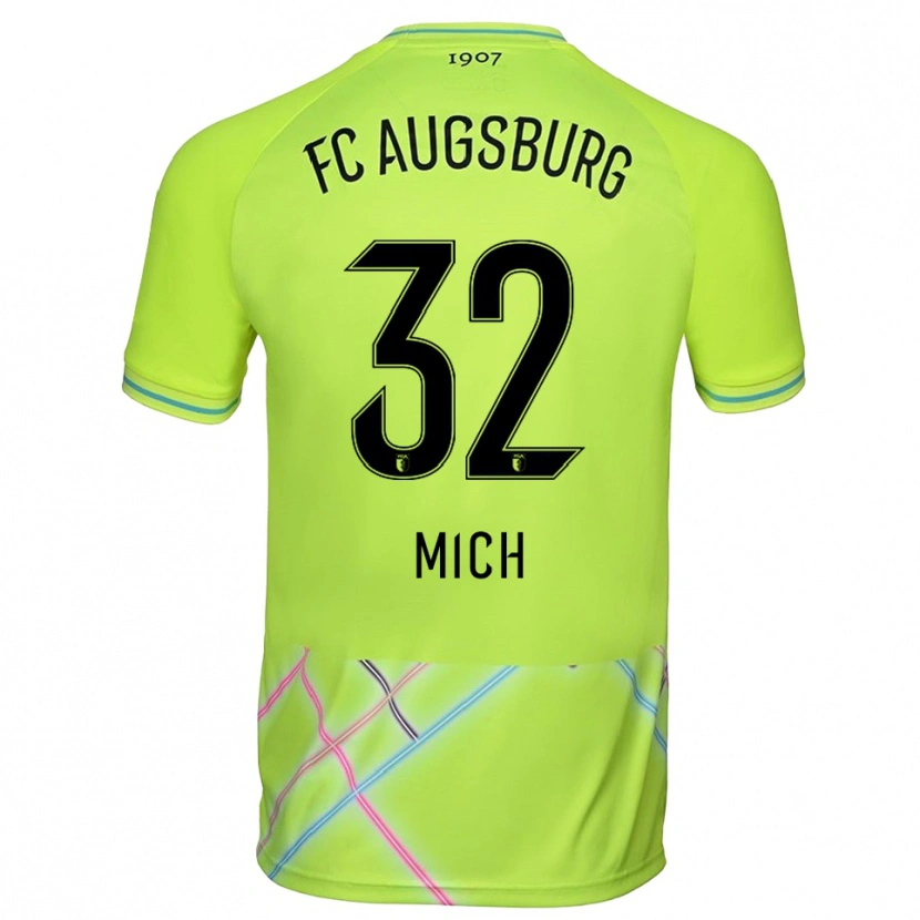 Danxen Hombre Camiseta Fabian Mich #32 Verde Amarillo Negro Portero Equipación 2025/26 La Camisa México