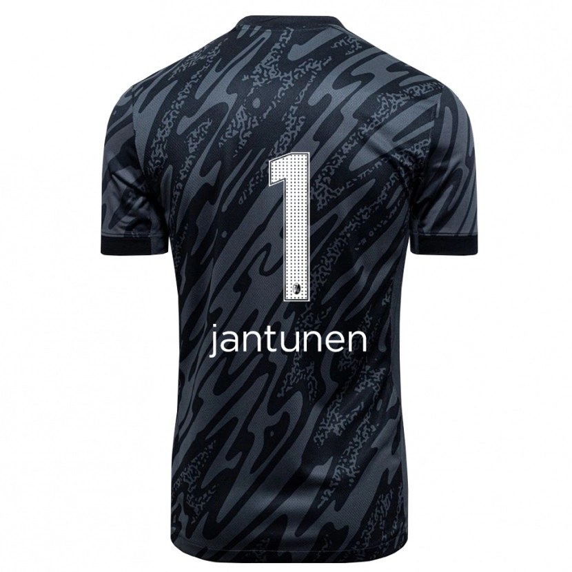 Danxen Hombre Camiseta Jaaso Jantunen #1 Negro Blanco Portero Equipación 2025/26 La Camisa México