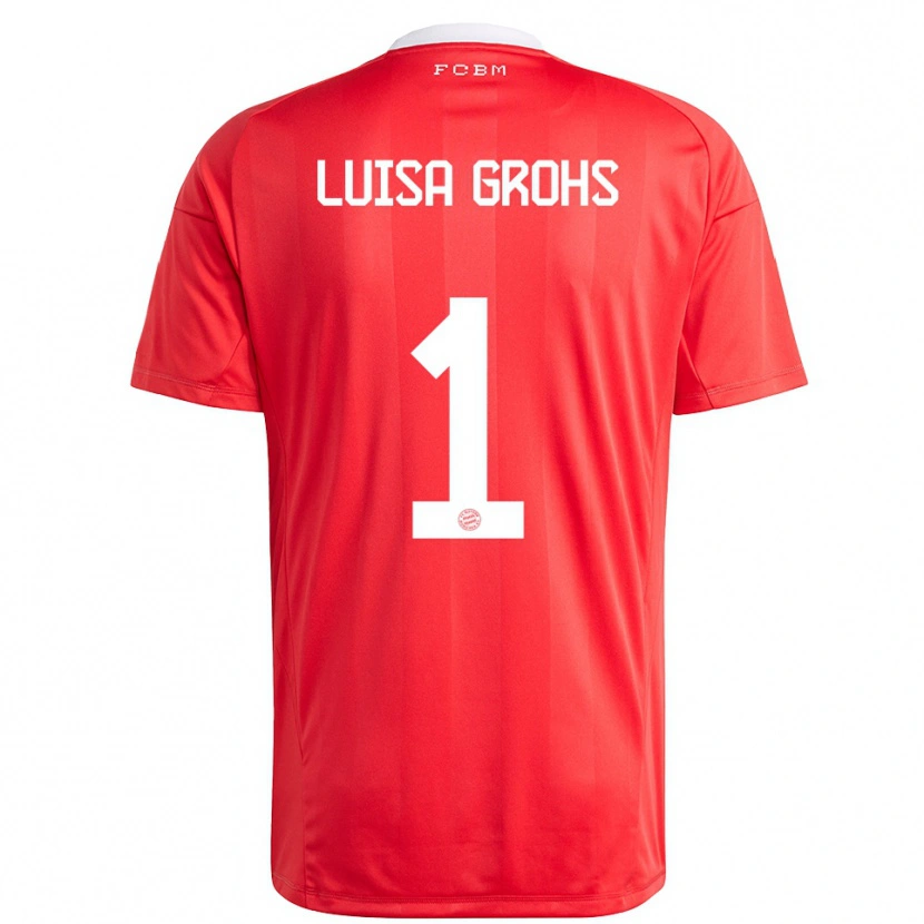 Danxen Hombre Camiseta Maria Luisa Grohs #1 Blanco Rojo Portero Equipación 2025/26 La Camisa México