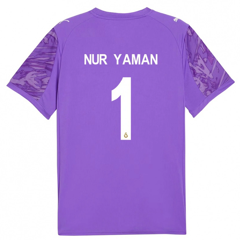 Danxen Hombre Camiseta Gamze Nur Yaman #1 Blanco Morado Portero Equipación 2025/26 La Camisa México
