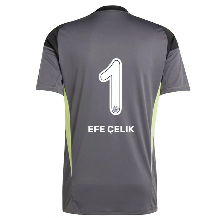 Danxen Hombre Camiseta Mehmet Efe Çelik #1 Gris Tenue Negro Portero Equipación 2025/26 La Camisa México