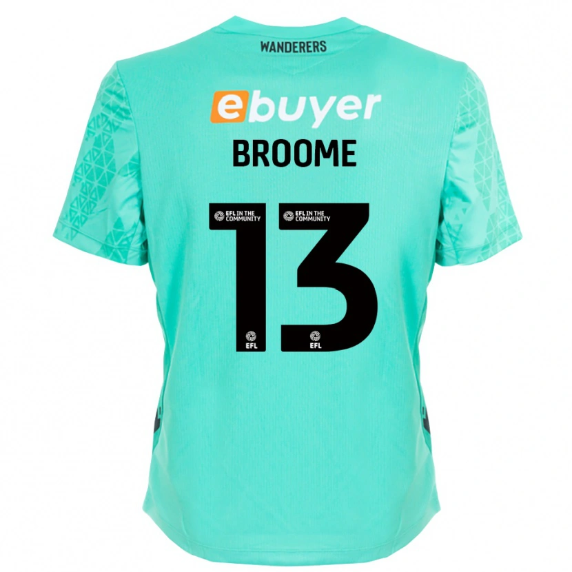Danxen Mujer Camiseta Nathan Broome #13 Negro Aqua Portero Equipación 2025/26 La Camisa México