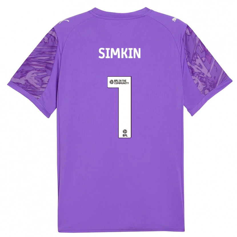 Danxen Mujer Camiseta Tommy Simkin #1 Morado Oscuro Portero Equipación 2025/26 La Camisa México