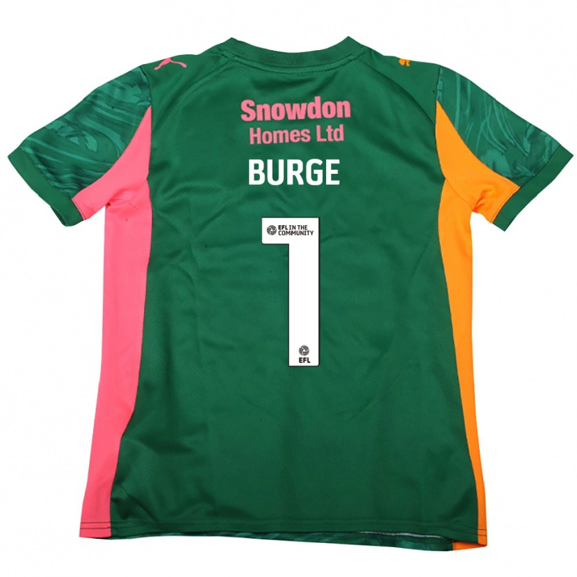 Danxen Mujer Camiseta Lee Burge #1 Verde Rosa Oscuro Portero Equipación 2025/26 La Camisa México