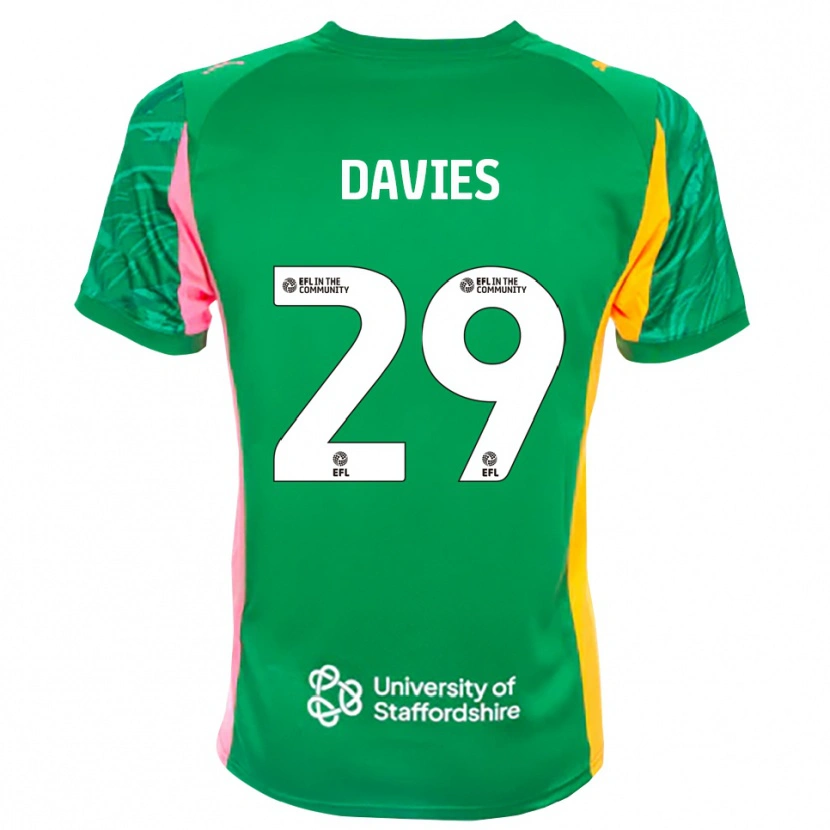 Danxen Mujer Camiseta Arron Davies #29 Verde Rosa Naranja Portero Equipación 2025/26 La Camisa México