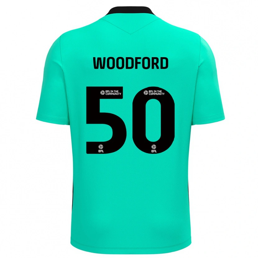 Danxen Mujer Camiseta Max Woodford #50 Turquesa Portero Equipación 2025/26 La Camisa México