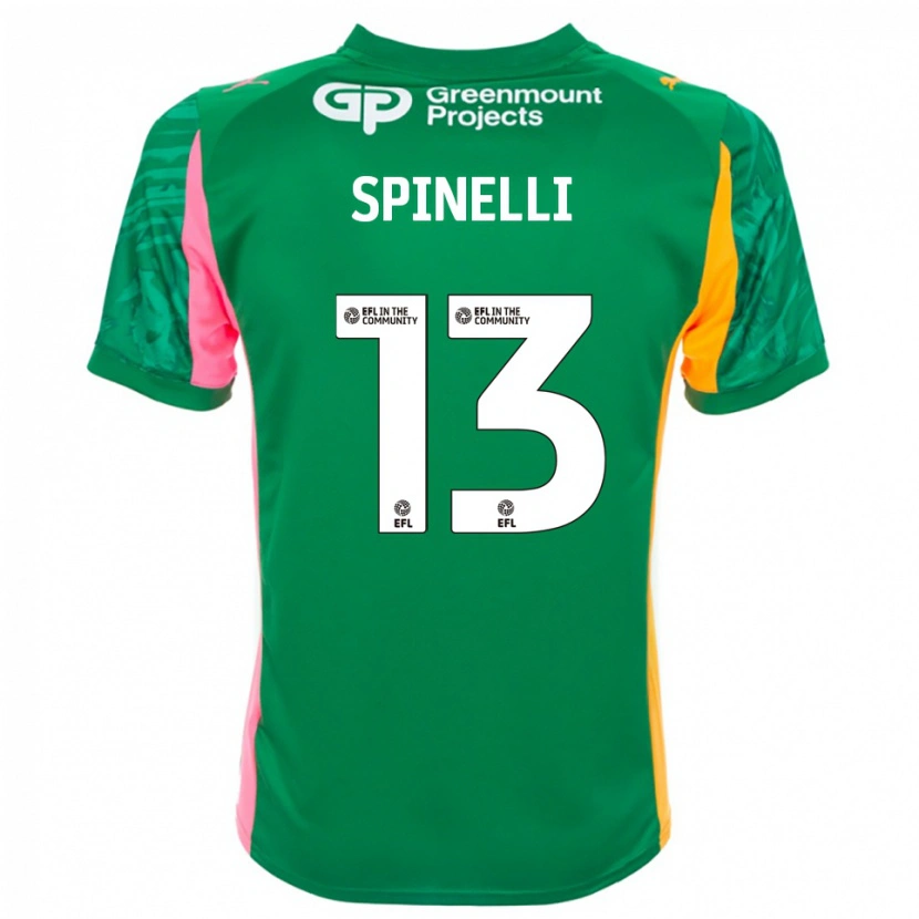 Danxen Mujer Camiseta Matteo Spinelli #13 Verde Rosa Naranja Portero Equipación 2025/26 La Camisa México