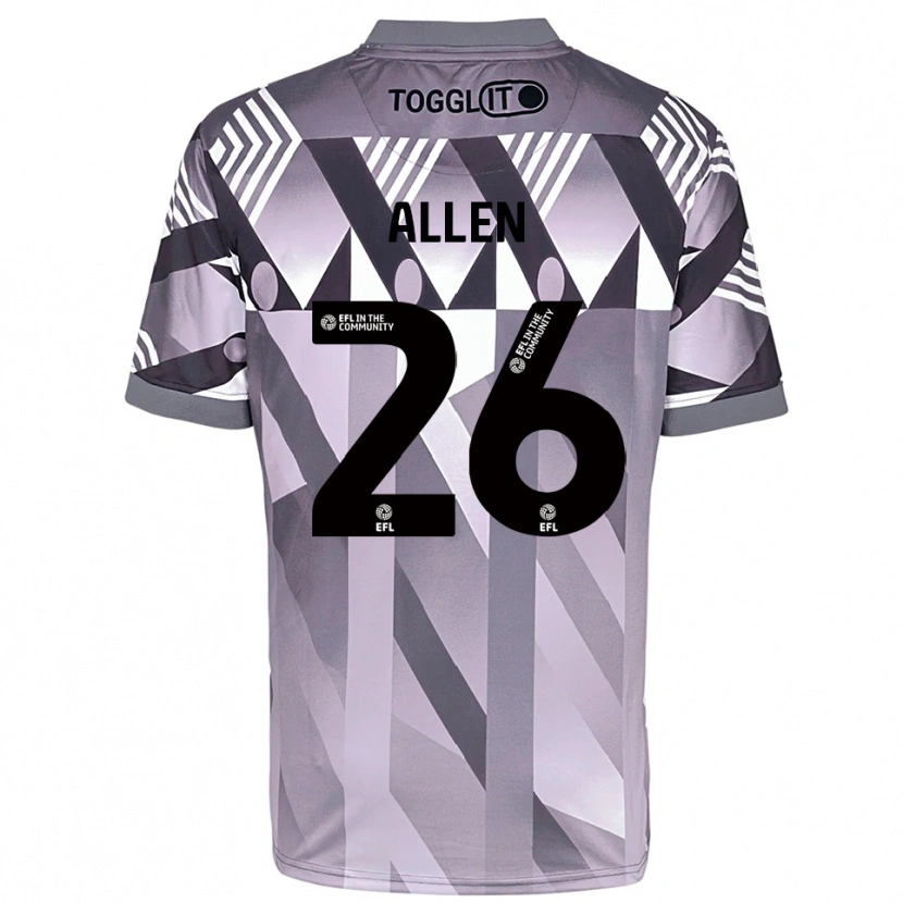 Danxen Mujer Camiseta Lauren Allen #26 Negro Gris Claro Portero Equipación 2025/26 La Camisa México