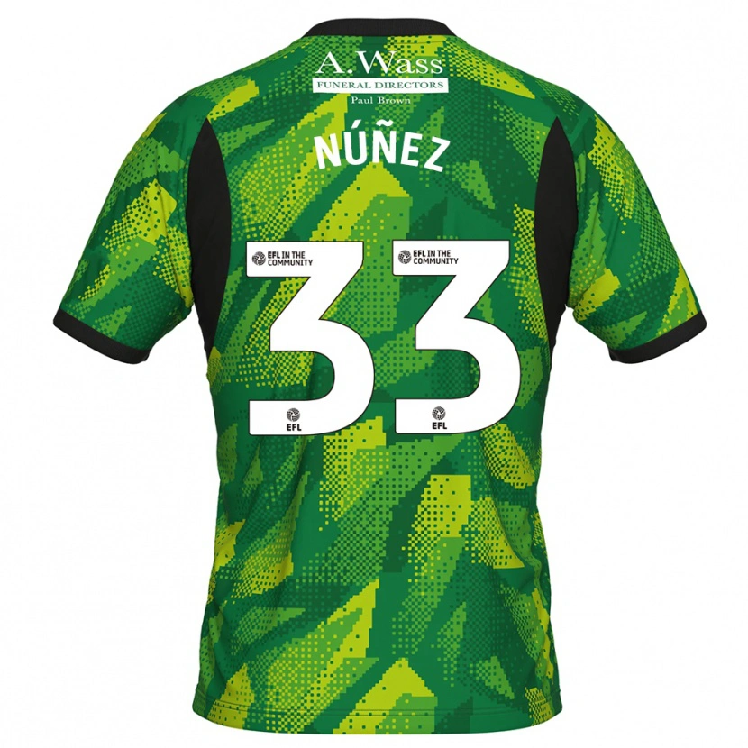 Danxen Mujer Camiseta Anthony Núñez #33 Verde Negro Portero Equipación 2025/26 La Camisa México