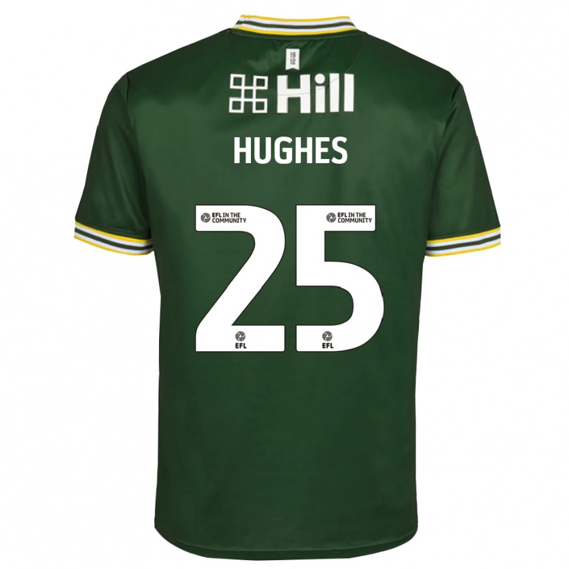Danxen Mujer Camiseta Ben Hughes #25 Blanco Verde Oscuro Portero Equipación 2025/26 La Camisa México