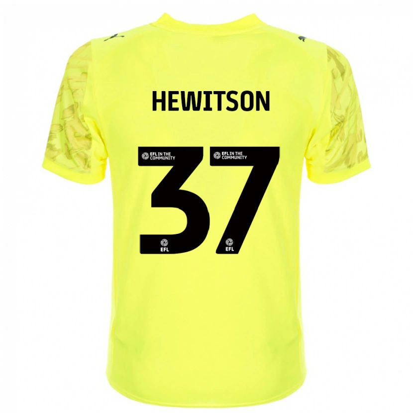 Danxen Mujer Camiseta Luke Hewitson #37 Negro Amarillo Portero Equipación 2025/26 La Camisa México
