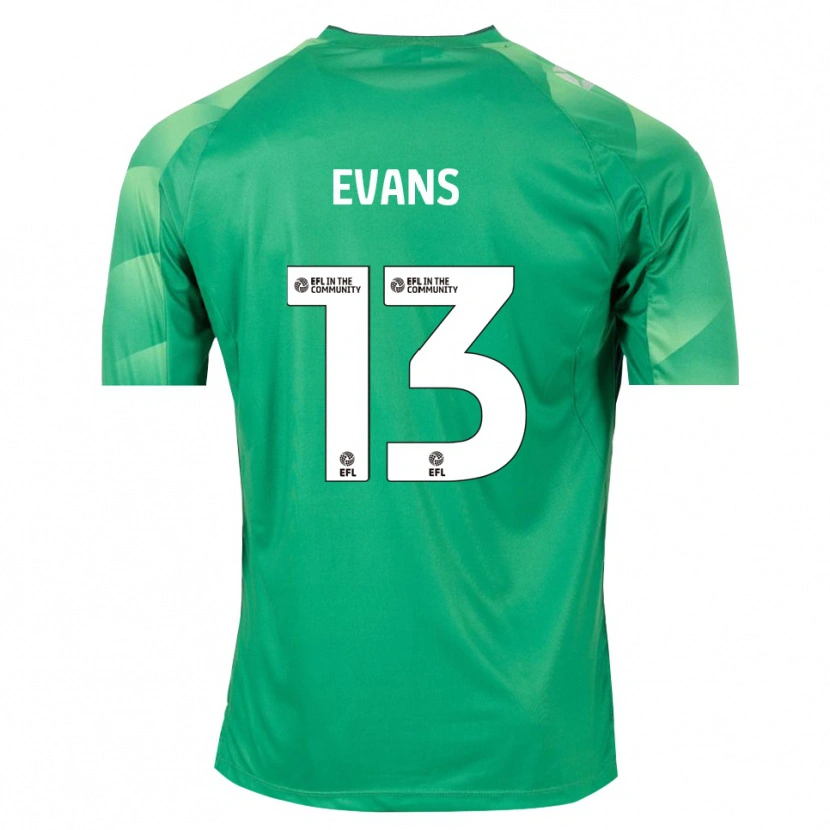 Danxen Mujer Camiseta Owen Evans #13 Verde Blanco Portero Equipación 2025/26 La Camisa México