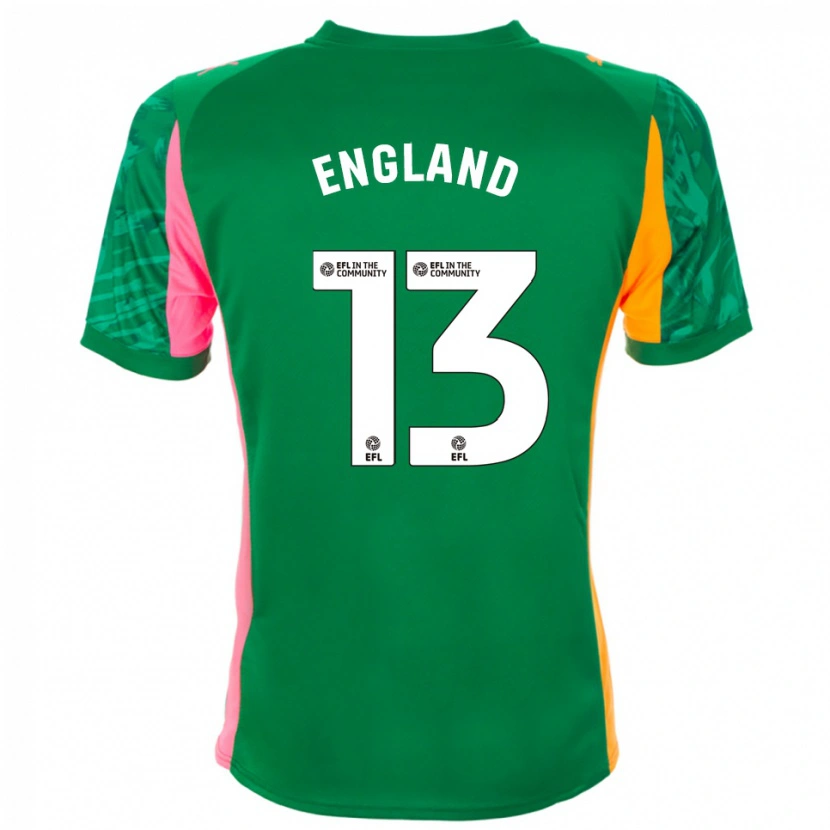 Danxen Mujer Camiseta Kurtis England #13 Verde Rosa Naranja Portero Equipación 2025/26 La Camisa México