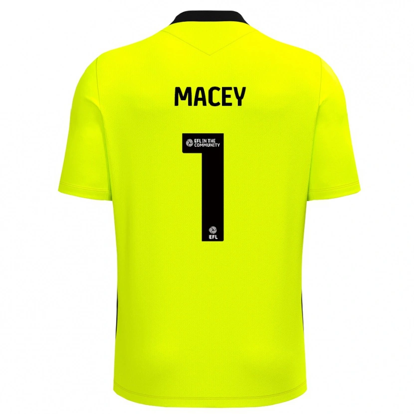 Danxen Mujer Camiseta Matt Macey #1 Negro Amarillo Portero Equipación 2025/26 La Camisa México