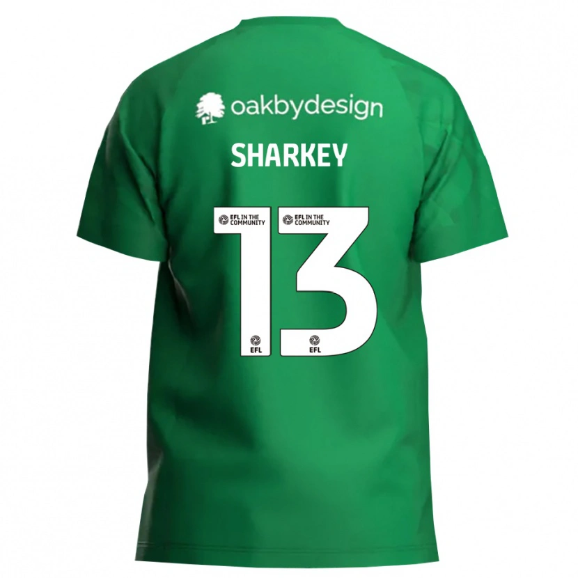 Danxen Mujer Camiseta Toby Sharkey #13 Verde Blanco Portero Equipación 2025/26 La Camisa México