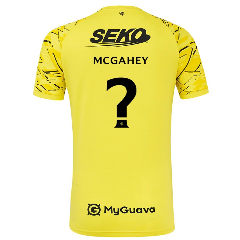 Danxen Mujer Camiseta Lewis McGahey #0 Negro Amarillo Portero Equipación 2025/26 La Camisa México
