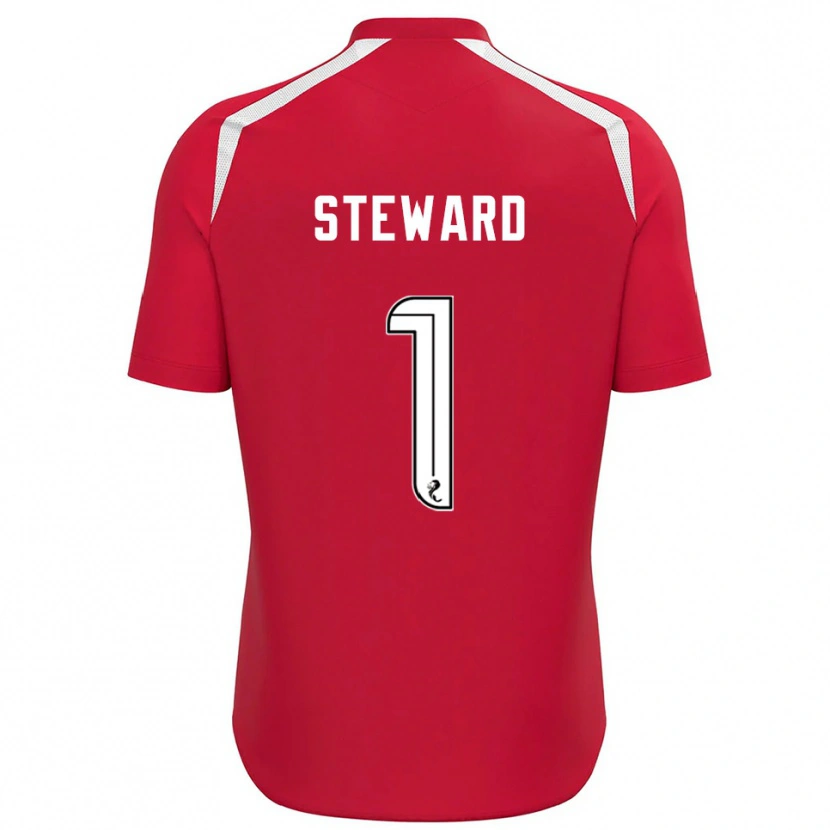 Danxen Mujer Camiseta Toby Steward #1 Blanco Rojo Portero Equipación 2025/26 La Camisa México