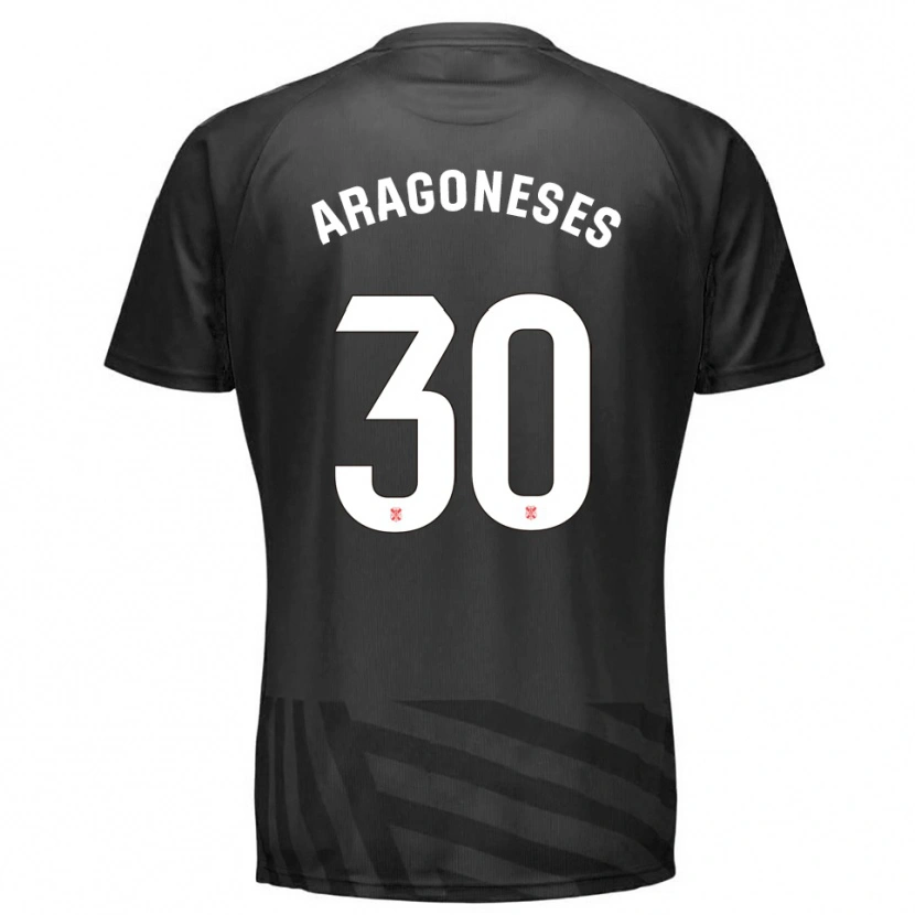 Danxen Mujer Camiseta Sergio Aragoneses #30 Gris Negro Portero Equipación 2025/26 La Camisa México