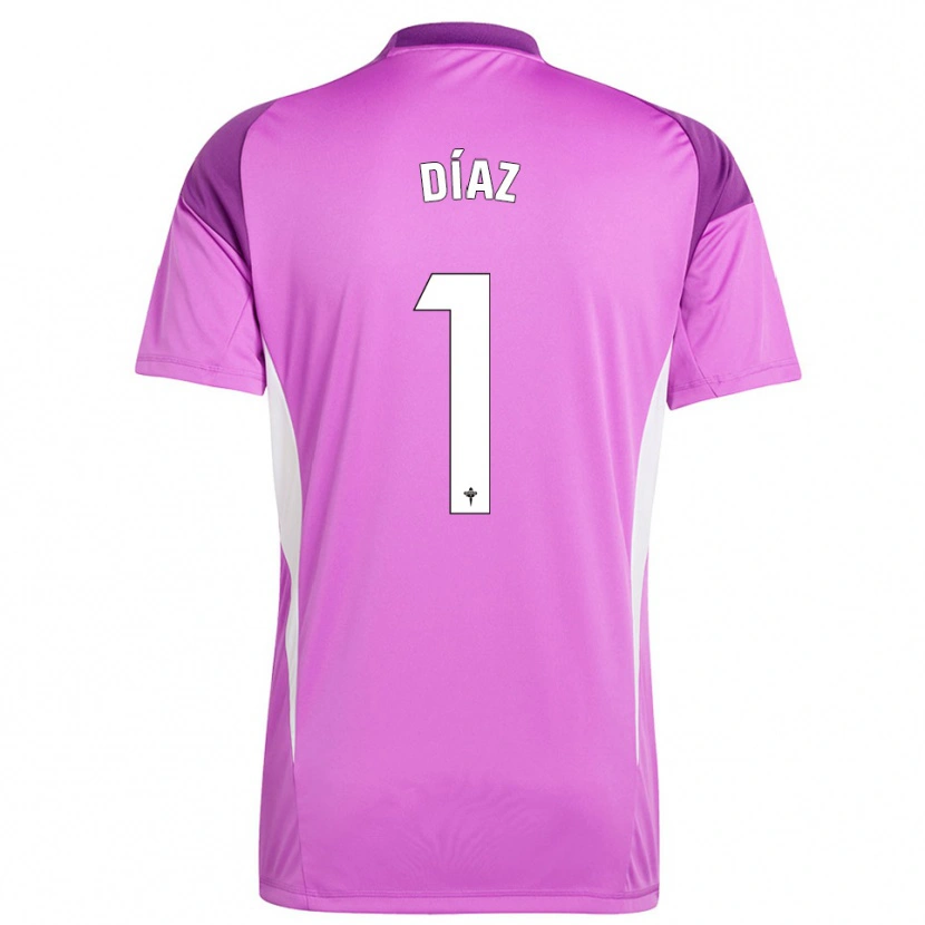 Danxen Mujer Camiseta Lucas Díaz #1 Blanco Púrpura Portero Equipación 2025/26 La Camisa México