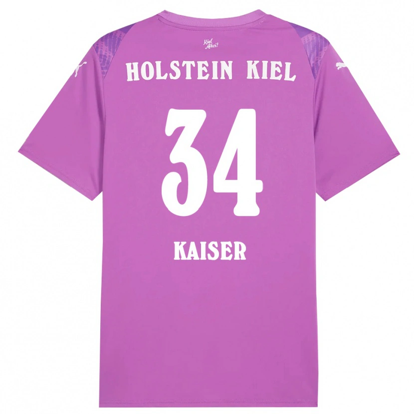 Danxen Mujer Camiseta Konstantin Kaiser #34 Blanco Púrpura Portero Equipación 2025/26 La Camisa México