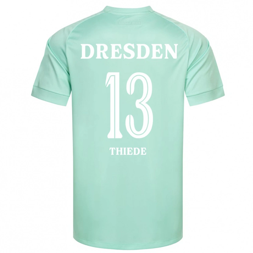 Danxen Mujer Camiseta Tristan Thiede #13 Blanco Verde Claro Portero Equipación 2025/26 La Camisa México