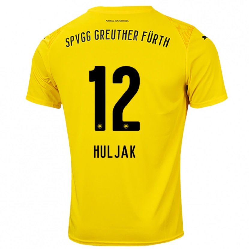 Danxen Mujer Camiseta Dominik Huljak #12 Negro Amarillo Portero Equipación 2025/26 La Camisa México