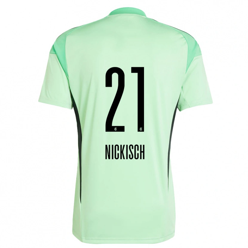 Danxen Mujer Camiseta Jonas Nickisch #21 Negro Verde Claro Portero Equipación 2025/26 La Camisa México