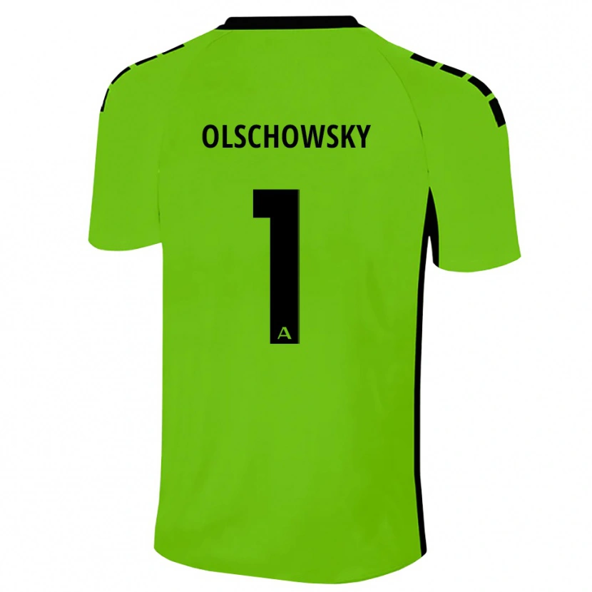 Danxen Mujer Camiseta Jan Olschowsky #1 Negro Verde Césped Portero Equipación 2025/26 La Camisa México