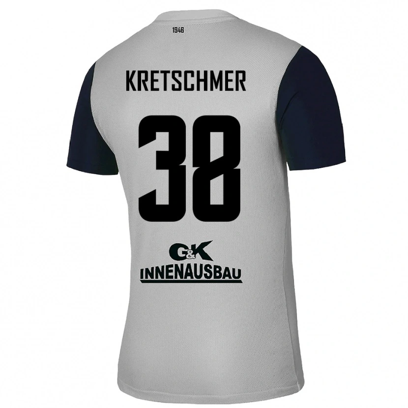 Danxen Mujer Camiseta Theo Kretschmer #38 Gris Negro Portero Equipación 2025/26 La Camisa México