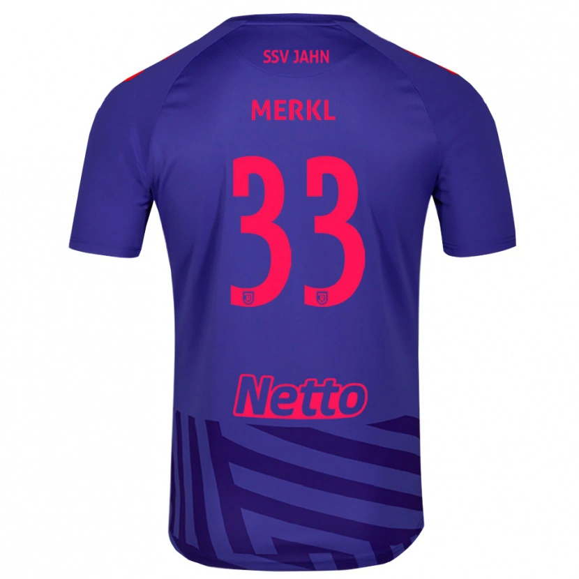 Danxen Mujer Camiseta Maurice Merkl #33 Rojo Azul Real Portero Equipación 2025/26 La Camisa México