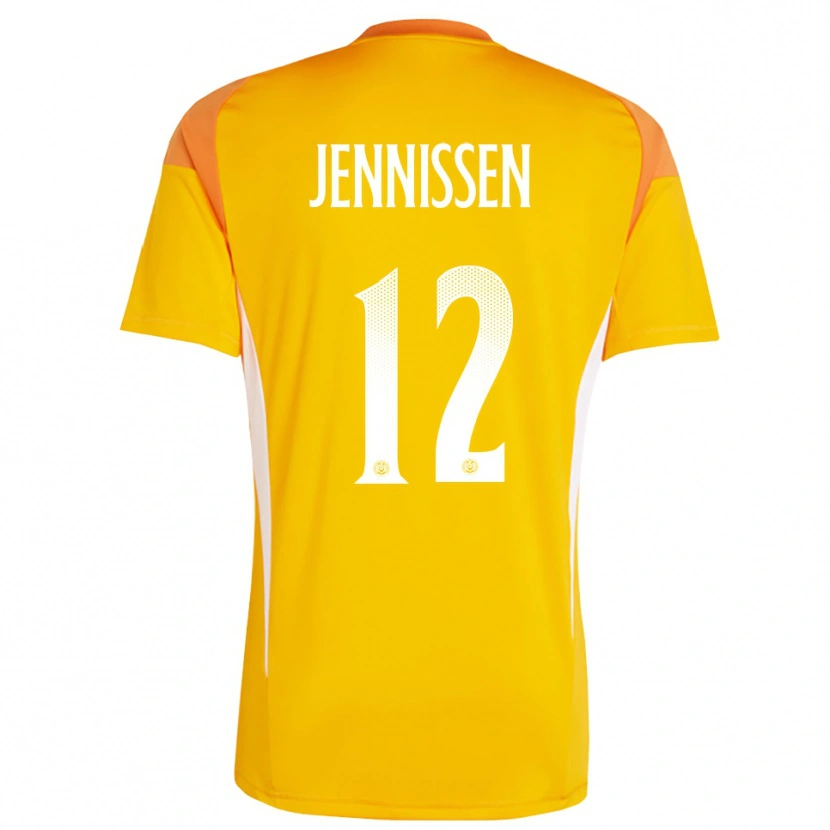 Danxen Mujer Camiseta Laurenz Jennissen #12 Blanco Naranja Portero Equipación 2025/26 La Camisa México