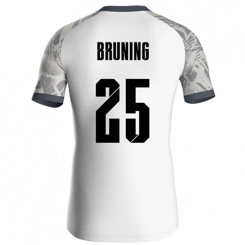 Danxen Mujer Camiseta Malte Brüning #25 Blanco Gris Portero Equipación 2025/26 La Camisa México