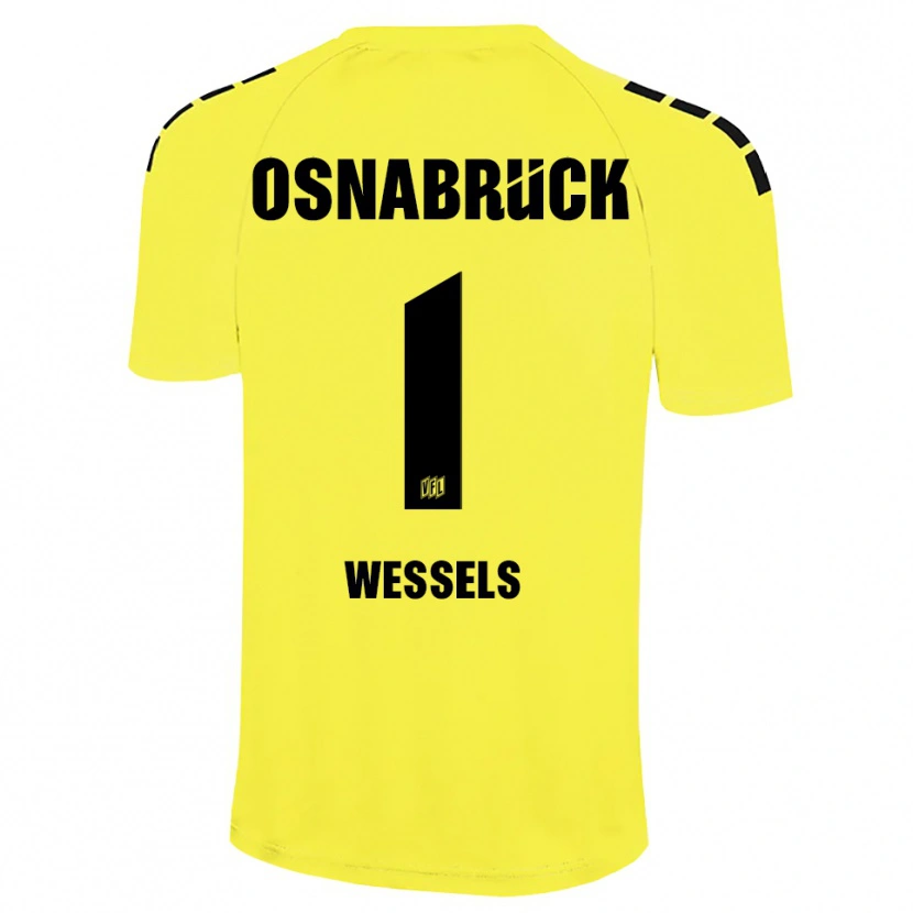 Danxen Mujer Camiseta Felix Wessels #1 Negro Amarillo Portero Equipación 2025/26 La Camisa México