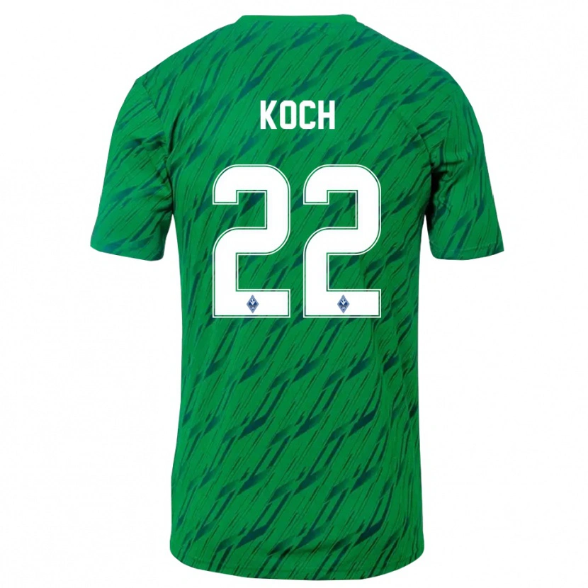 Danxen Mujer Camiseta Nico Koch #22 Verde Blanco Portero Equipación 2025/26 La Camisa México