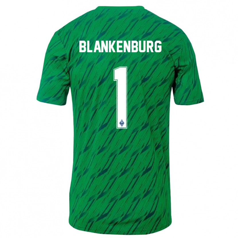 Danxen Mujer Camiseta Luca Blankenburg #1 Verde Blanco Portero Equipación 2025/26 La Camisa México