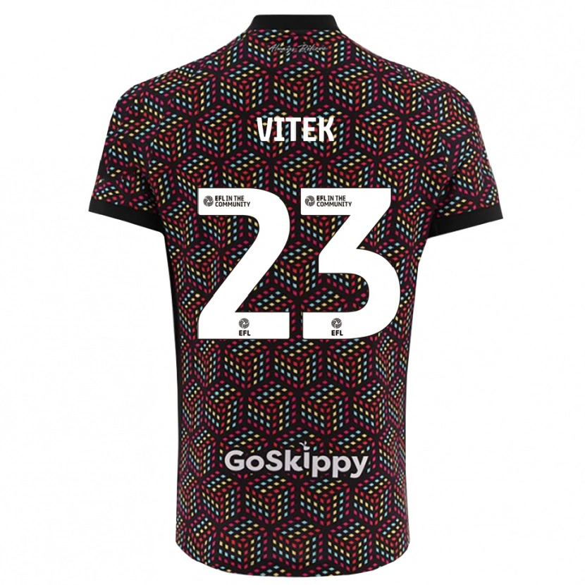 Danxen Mujer Camiseta Radek Vítek #23 Negro Blanco Portero Equipación 2025/26 La Camisa México