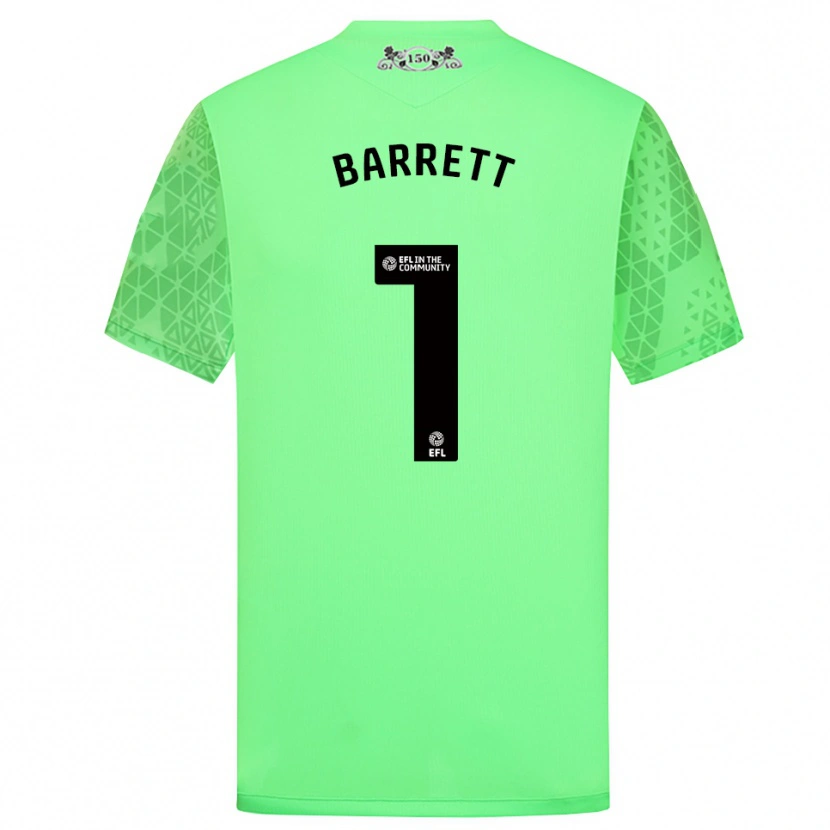 Danxen Mujer Camiseta Jack Barrett #1 Verde Fluorescente Portero Equipación 2025/26 La Camisa México