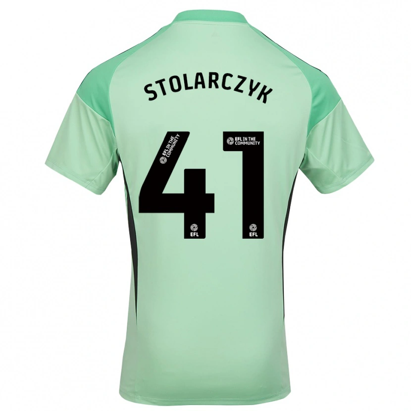Danxen Mujer Camiseta Jakub Stolarczyk #41 Verde Negro Claro Portero Equipación 2025/26 La Camisa México