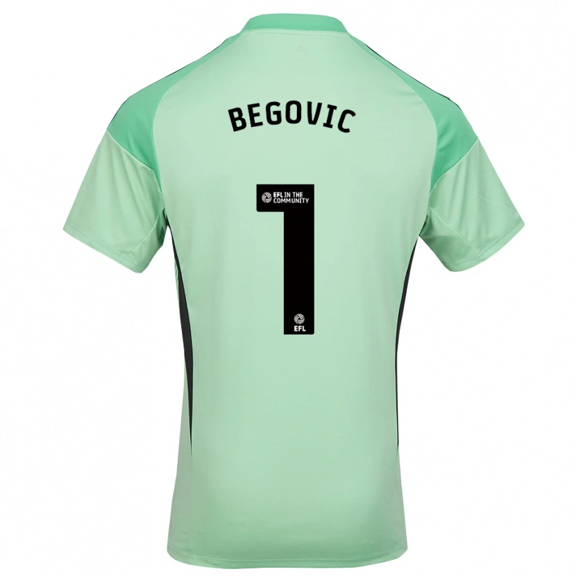 Danxen Mujer Camiseta Asmir Begovic #1 Verde Negro Claro Portero Equipación 2025/26 La Camisa México