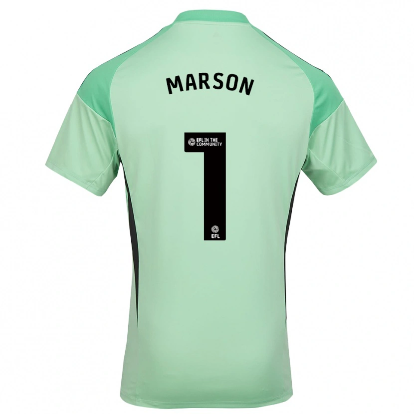 Danxen Mujer Camiseta Freddie Marson #1 Verde Negro Claro Portero Equipación 2025/26 La Camisa México