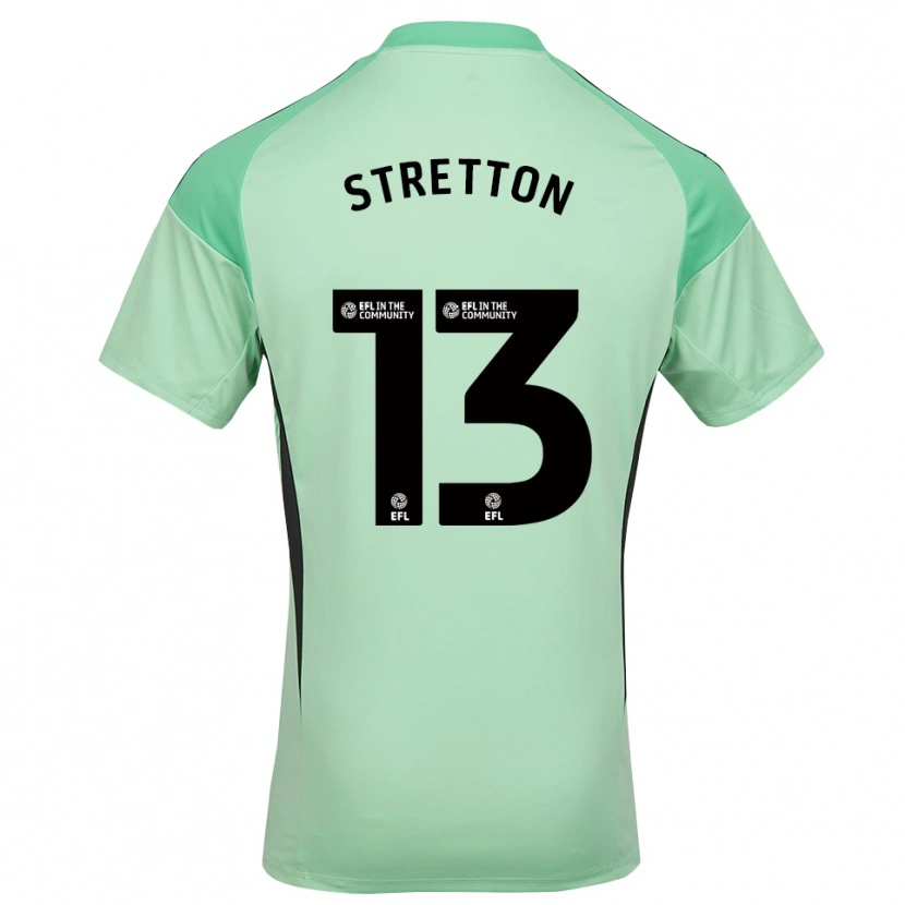 Danxen Mujer Camiseta Leo Stretton #13 Verde Negro Claro Portero Equipación 2025/26 La Camisa México