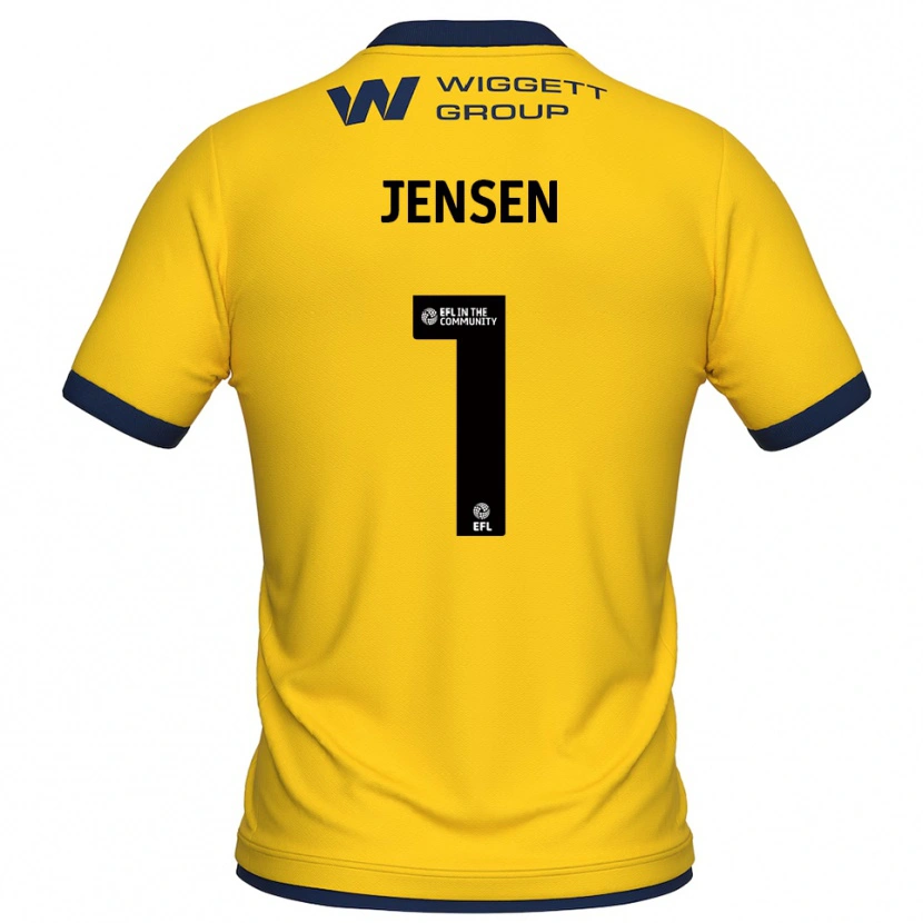 Danxen Mujer Camiseta Lukas Jensen #1 Amarillo Negro Portero Equipación 2025/26 La Camisa México