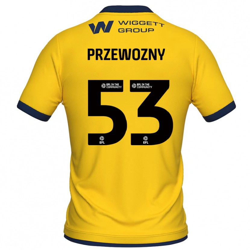 Danxen Mujer Camiseta Jakub Przewozny #53 Amarillo Negro Portero Equipación 2025/26 La Camisa México