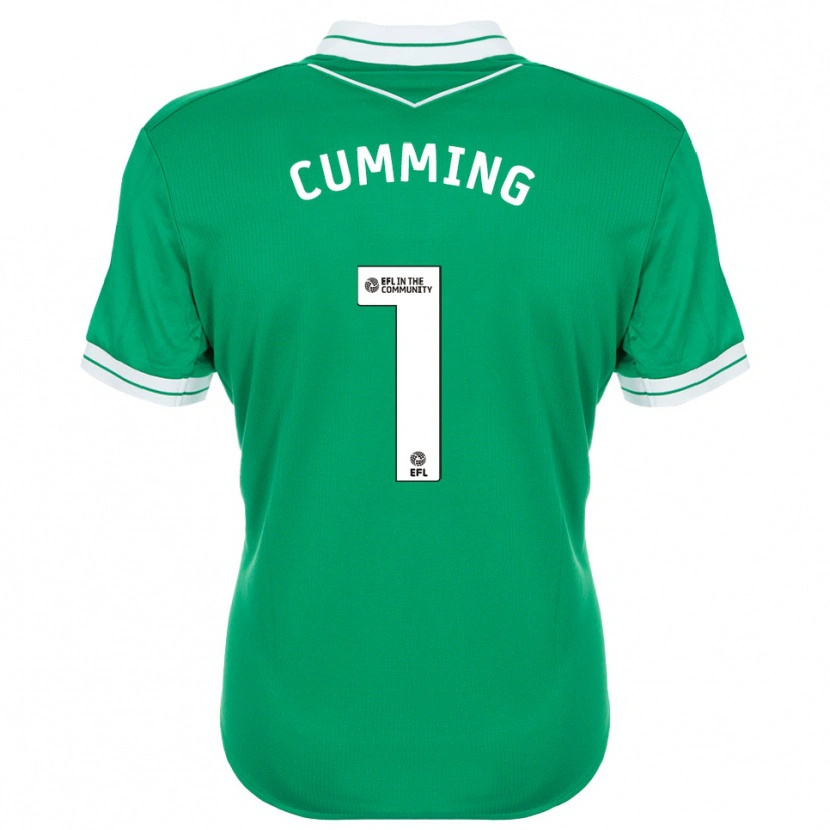 Danxen Mujer Camiseta Jamie Cumming #1 Verde Blanco Portero Equipación 2025/26 La Camisa México