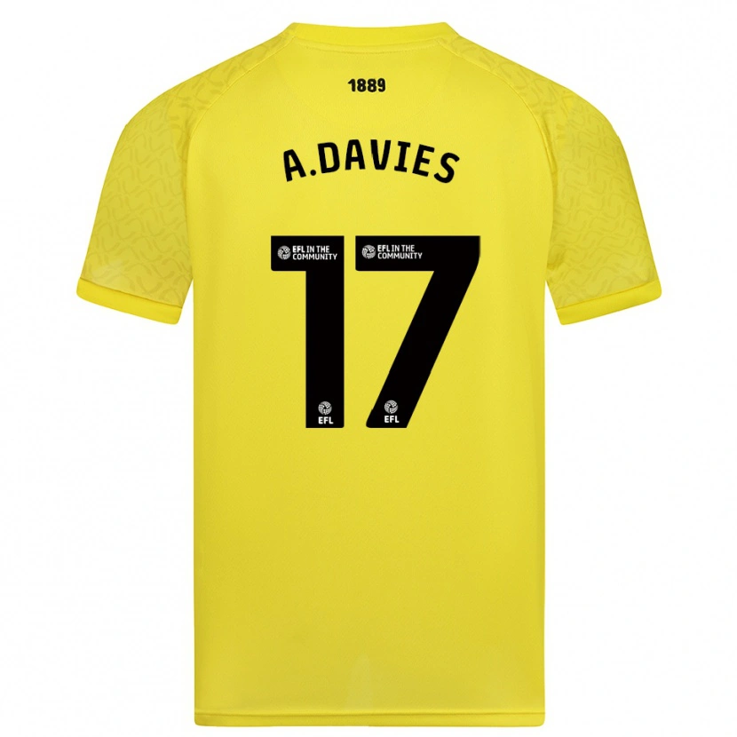 Danxen Mujer Camiseta Adam Davies #17 Negro Amarillo Portero Equipación 2025/26 La Camisa México