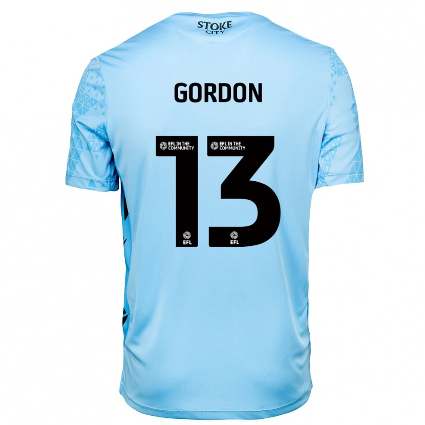 Danxen Mujer Camiseta Jonathon Gordon #13 Azul Cielo Negro Portero Equipación 2025/26 La Camisa México