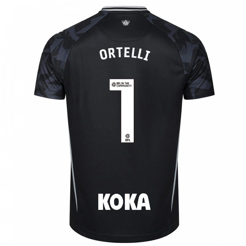Danxen Mujer Camiseta Gabriel Ortelli #1 Negro Azul Portero Equipación 2025/26 La Camisa México