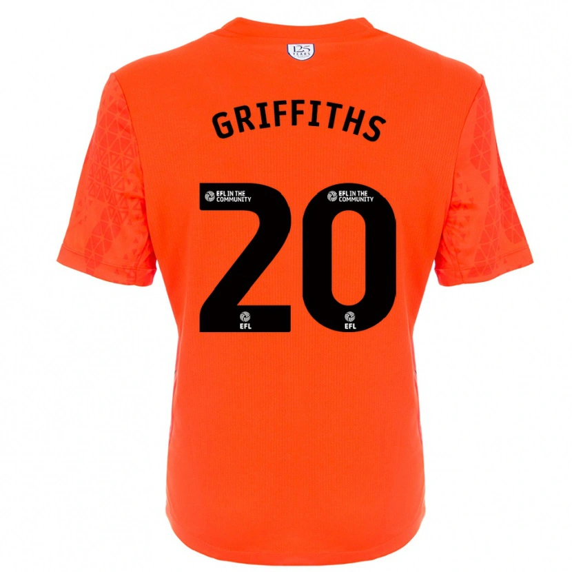Danxen Mujer Camiseta Josh Griffiths #20 Negro Naranja Portero Equipación 2025/26 La Camisa México