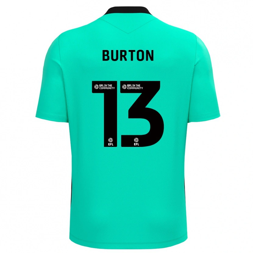 Danxen Mujer Camiseta Callum Burton #13 Turquesa Medio Portero Equipación 2025/26 La Camisa México