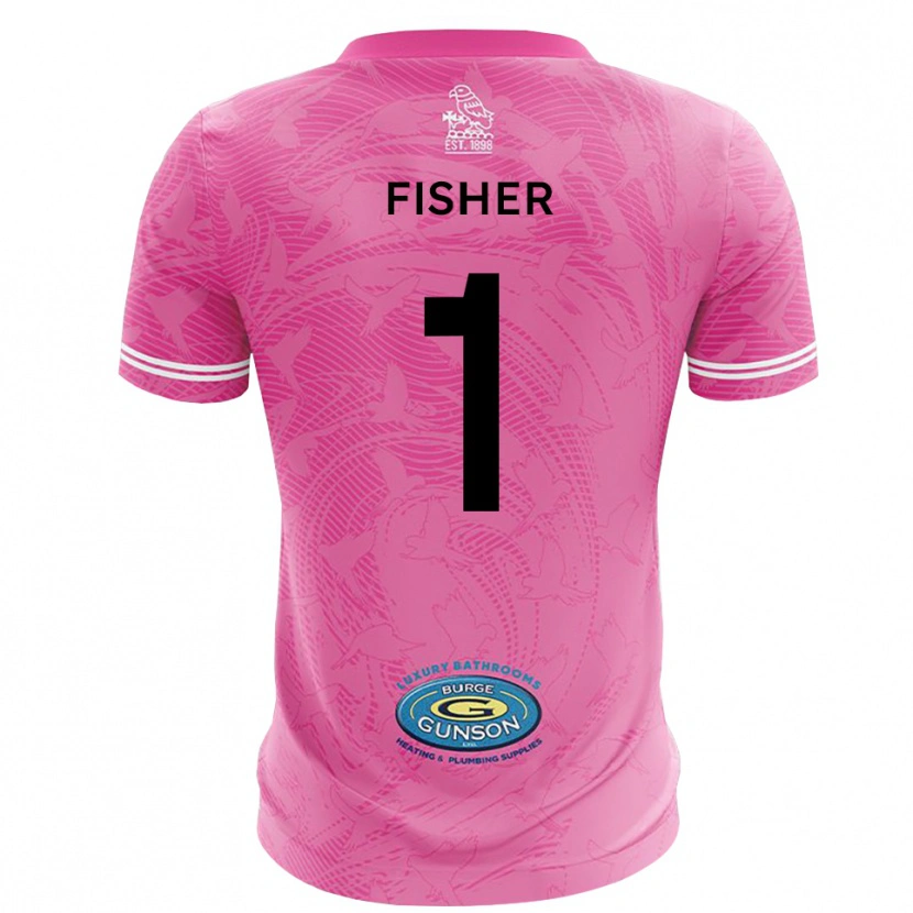 Danxen Mujer Camiseta Tobias Fisher #1 Blanco Rosa Portero Equipación 2025/26 La Camisa México